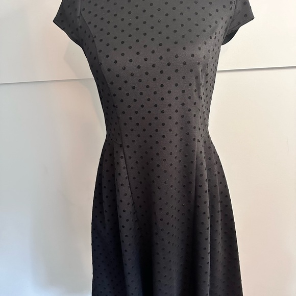 Kensie Black A-line Mini Dress with Cap Sleeves and Crew Neck - Picture 1 of 7